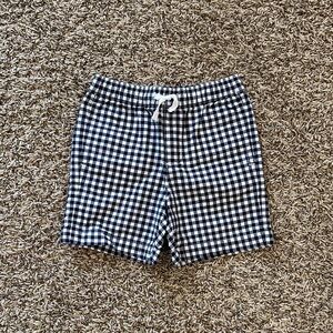 Janie and Jack Black and White Checkered Athletic Shorts